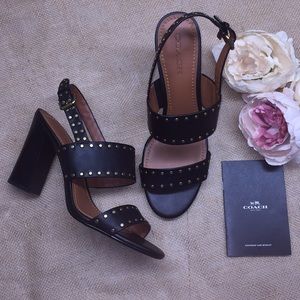 Coach Black Heeled Sandals 11M